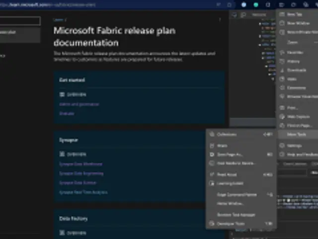 Screenshot 1 of 4 showing microsoftfabric road map - data integration